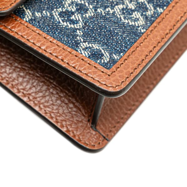 Pre-owned Gucci Super Mini GG Denim Dionysus Crossbody Blue