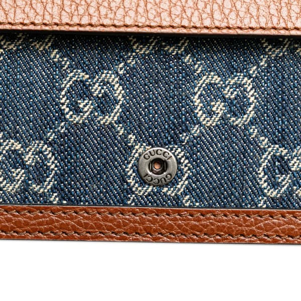 Pre-owned Gucci Super Mini GG Denim Dionysus Crossbody Blue