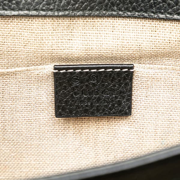 Pre-owned Gucci Small Dollar Calfskin Interlocking G Crossbody Black