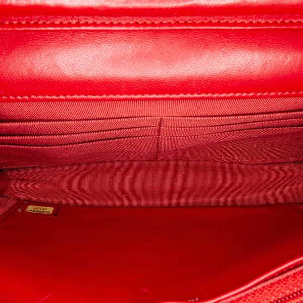Pre-owned Chanel Classic Lambskin Wallet on Chain Red