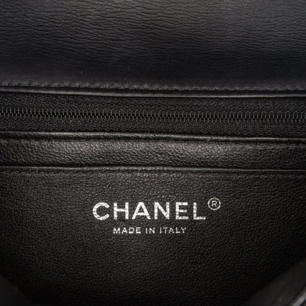 Pre-owned Chanel Mini Rectangular Classic Chevron Patent Single Flap Black