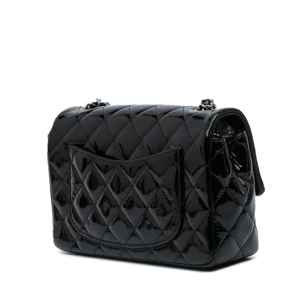Pre-owned Chanel Mini Rectangular Classic Patent Single Flap Black