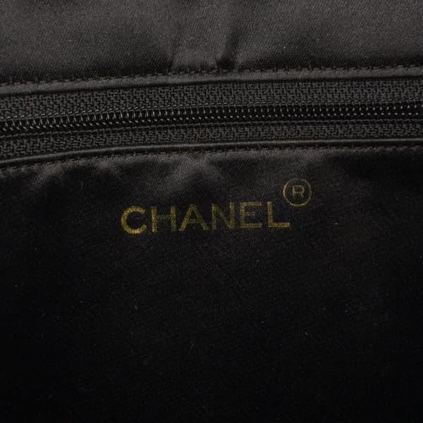 Pre-owned Chanel Mini Square Classic Satin Single Flap Black