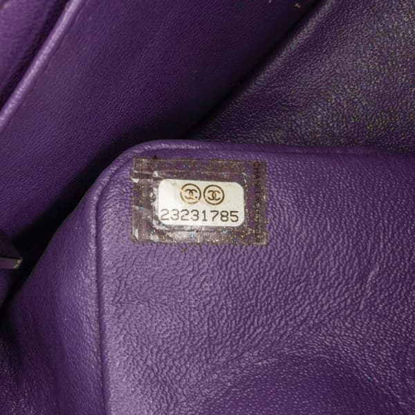Pre-owned Chanel Mini Square Classic Patent Single Flap Purple