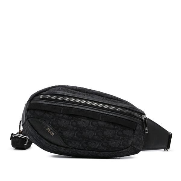 Pre-owned Dior Oblique Scarab Sling Black