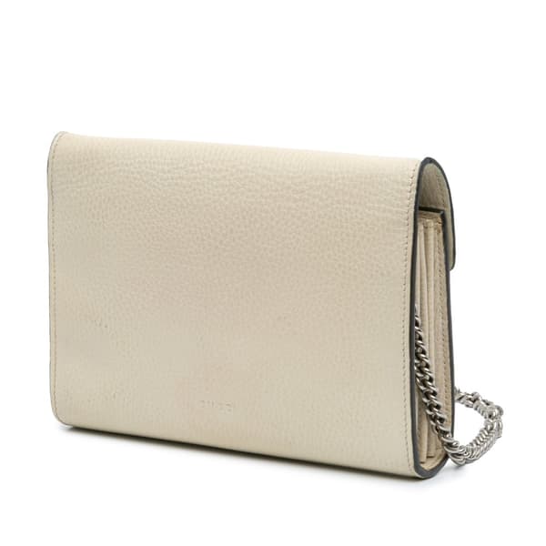 Pre-owned Gucci Mini Leather Dionysus Wallet on Chain Brown
