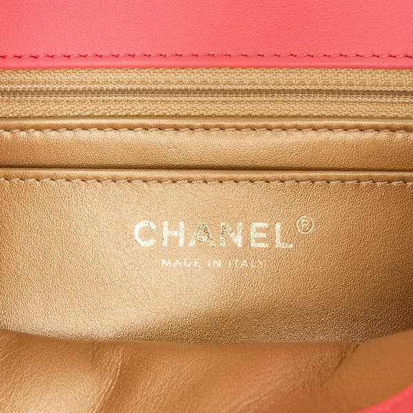 Pre-owned Chanel Mini Rectangular Classic Lambskin Pearl Crush Single Flap Pink