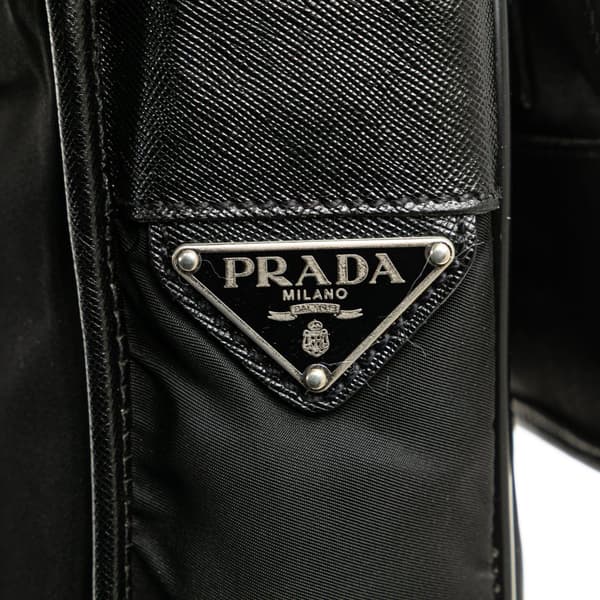 Pre-owned Prada Tessuto Buckle Messenger Bag Black
