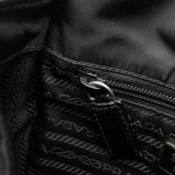 Pre-owned Prada Tessuto Buckle Messenger Bag Black