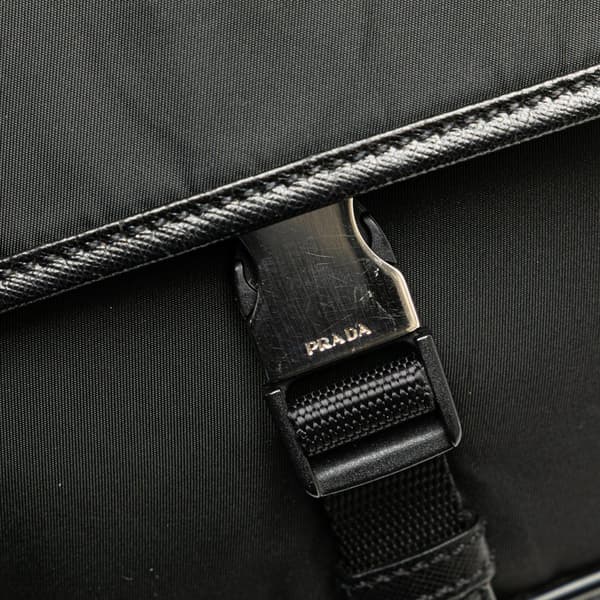 Pre-owned Prada Tessuto Buckle Messenger Bag Black