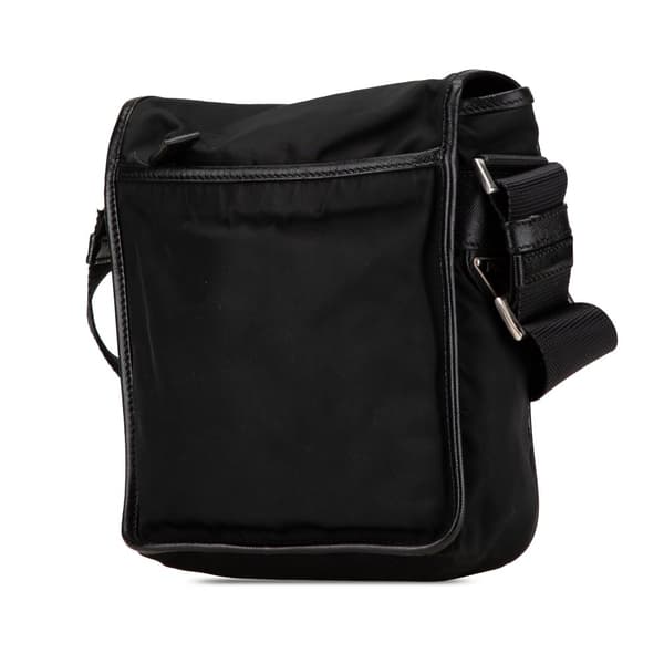 Pre-owned Prada Tessuto Buckle Messenger Bag Black