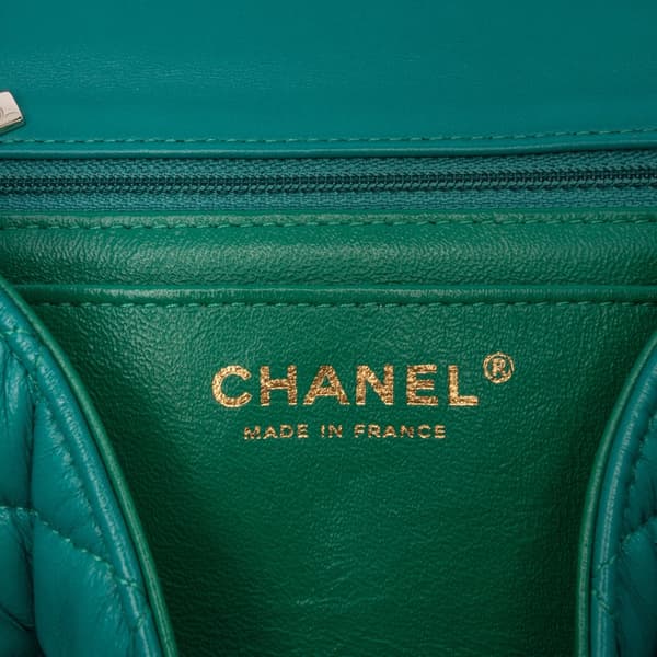 Pre-owned Chanel Mini Rectangular Classic Lambskin Single Flap Blue