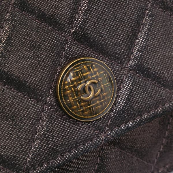 Pre-owned Chanel Metiers d’Art Quilted Iridescent Lambskin Tartan Button Wallet On Chain Brown