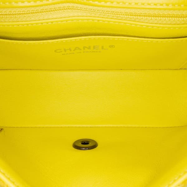 Pre-owned Chanel Mini Rectangular Classic Velvet Single Flap Yellow