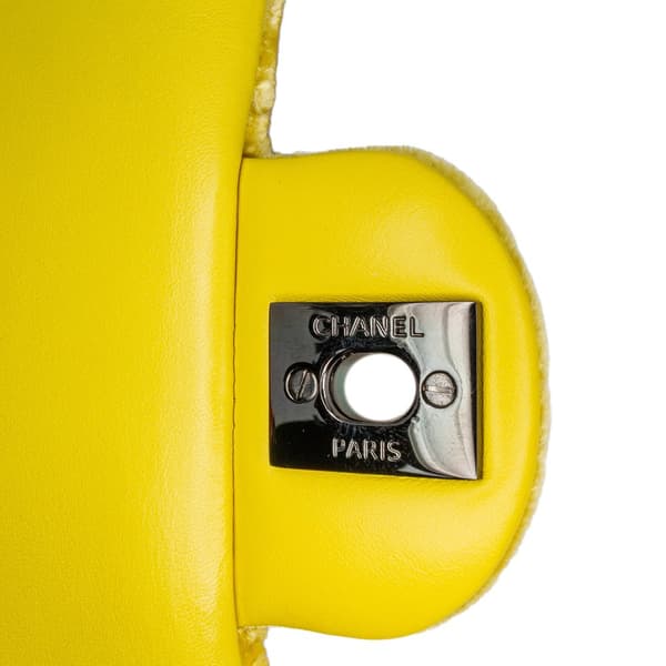 Pre-owned Chanel Mini Rectangular Classic Velvet Single Flap Yellow