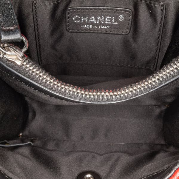 Pre-owned Chanel Mini Square Lambskin Graphic Flap Crossbody Red