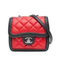 Miniatyrbild 1 av 10: Pre-owned Chanel Mini Square Lambskin Graphic Flap Crossbody Red