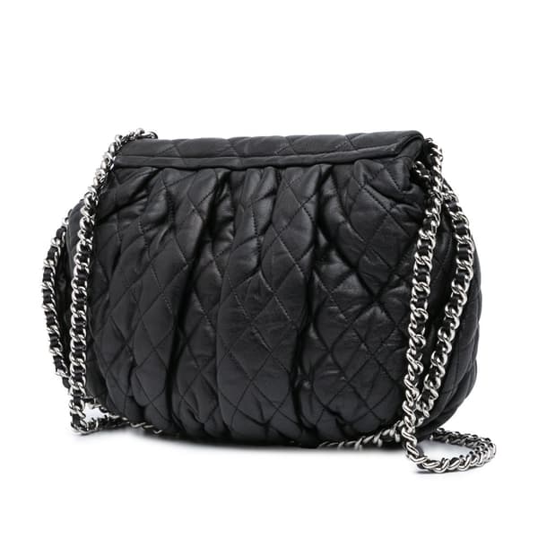Pre-owned Chanel Large Lambskin Chain Around Flap Black