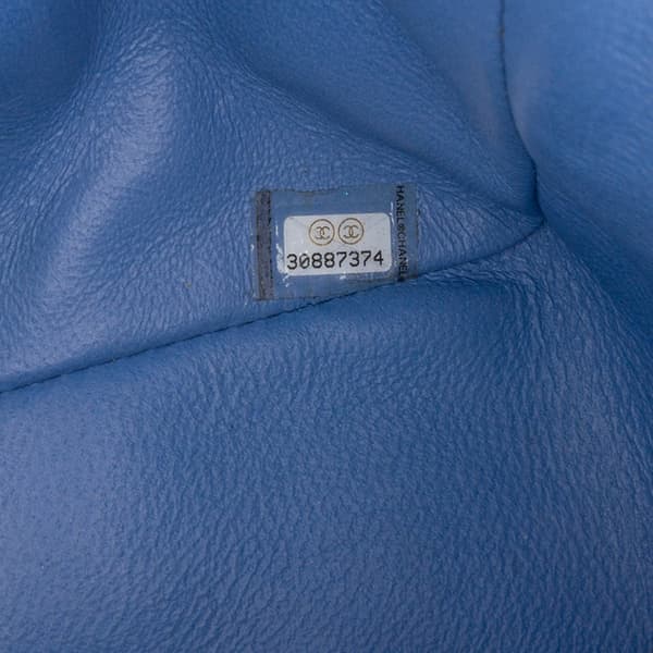 Pre-owned Chanel Mini Square Classic Lambskin Single Flap Blue