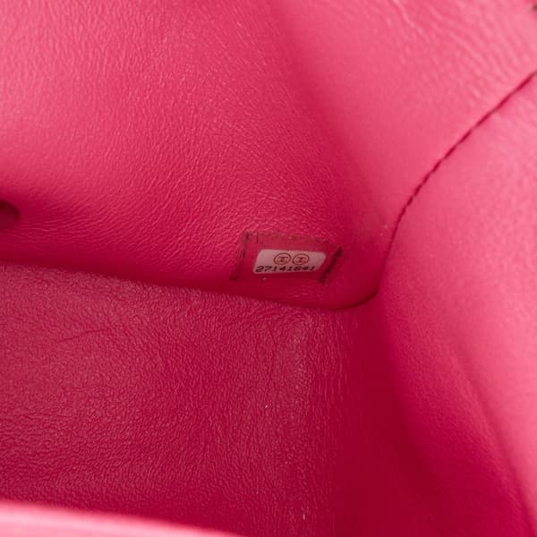 Pre-owned Chanel Mini Square Classic Lambskin Single Flap Pink