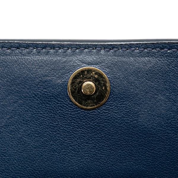Pre-owned Prada Saffiano Lux Bow Wallet On Strap Blue