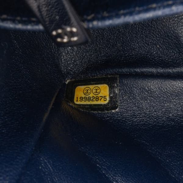 Pre-owned Chanel Mini Square Classic Patent Single Flap Blue