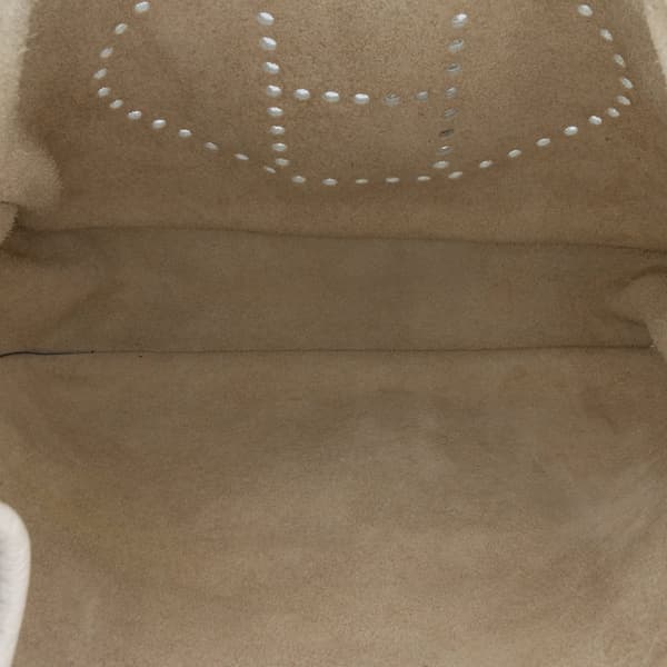 Pre-owned Hermès Clemence Evelyne III PM White