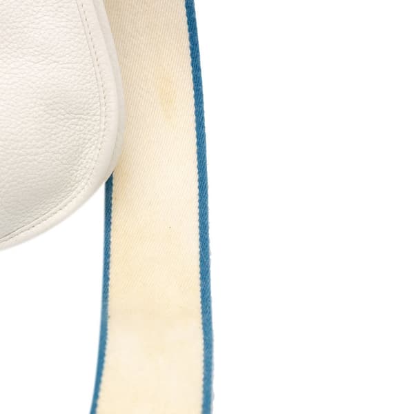 Pre-owned Hermès Clemence Evelyne III PM White