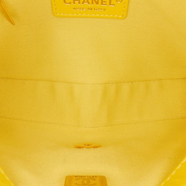 Pre-owned Chanel Mini Quilted Caviar CC You Flap Yellow