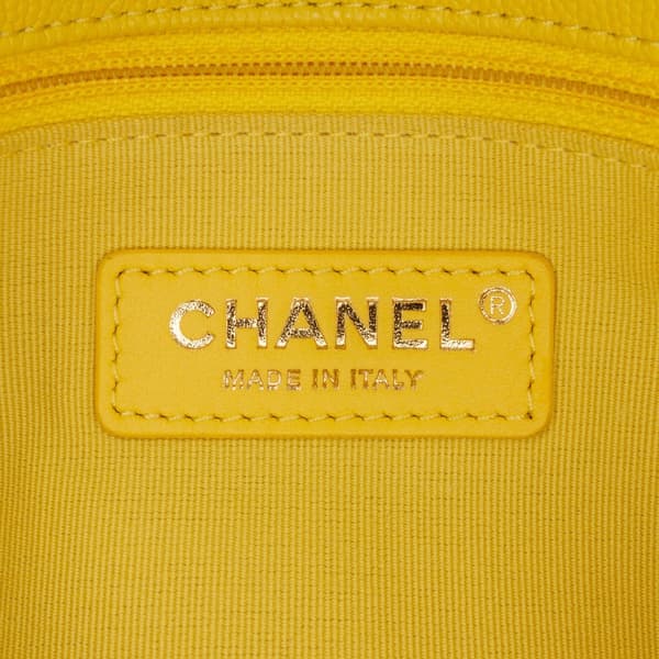 Pre-owned Chanel Mini Quilted Caviar CC You Flap Yellow