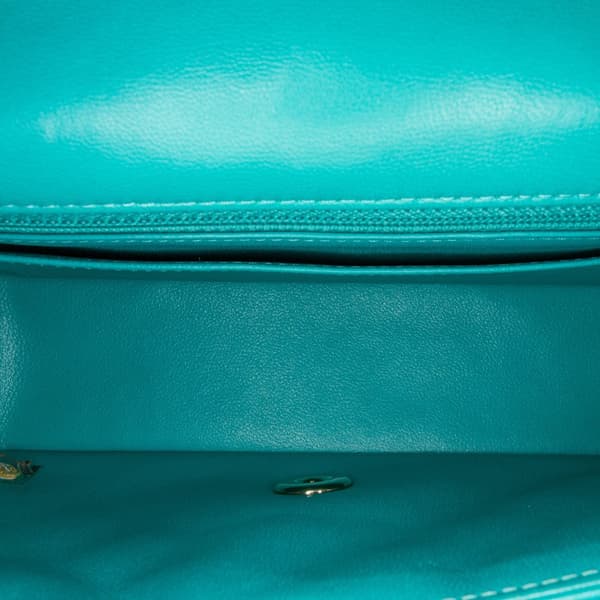 Pre-owned Chanel Mini Rectangular Classic Lambskin Single Flap Blue