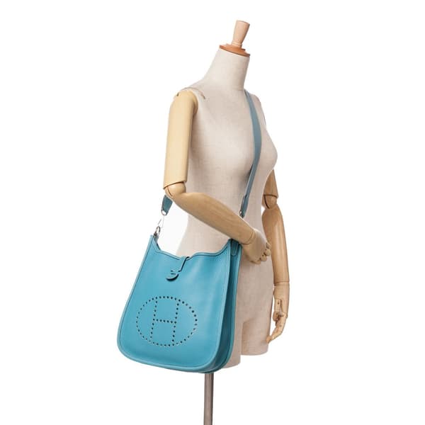 Pre-owned Hermès Togo Evelyne I PM Blue