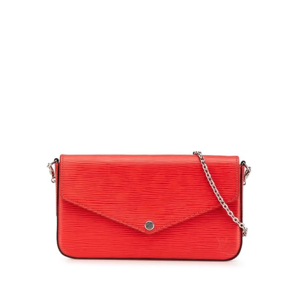 Pre-owned Louis Vuitton Epi Pochette Felicie Red
