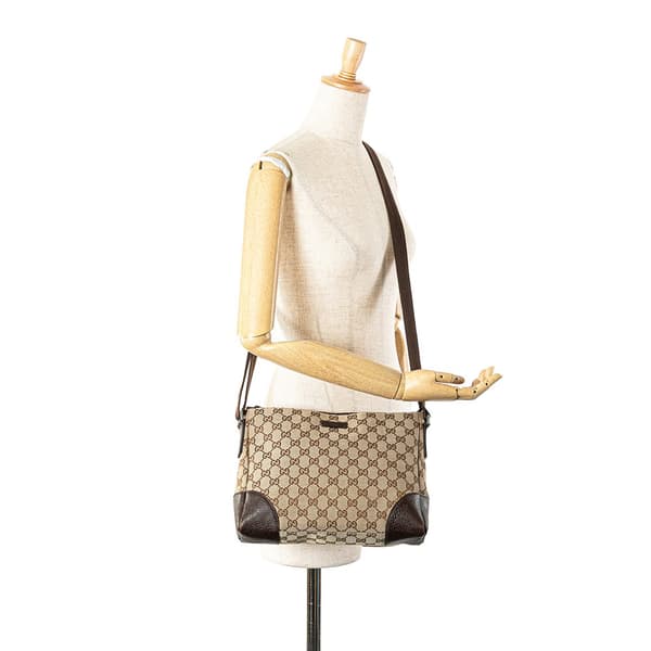 Pre-owned Gucci GG Canvas Crossbody Brown