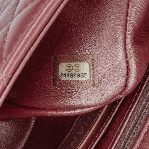 Pre-owned Chanel Mini Rectangular Classic Iridescent Lambskin Single Flap Pink