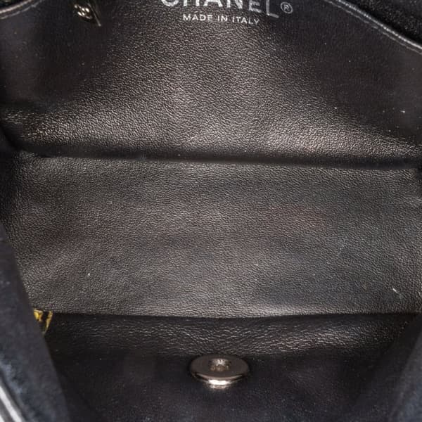 Pre-owned Chanel Mini Square Classic Patent Single Flap Black