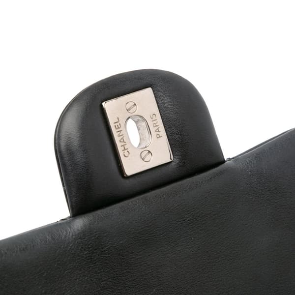Pre-owned Chanel Mini Square Classic Patent Single Flap Black