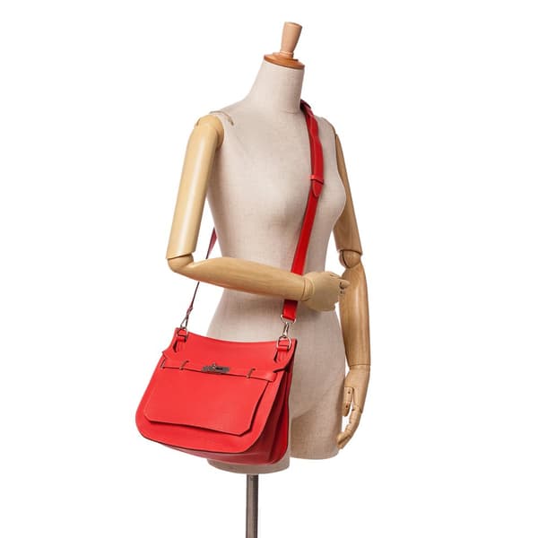 Pre-owned Hermès Clemence Jypsiere 28 Red