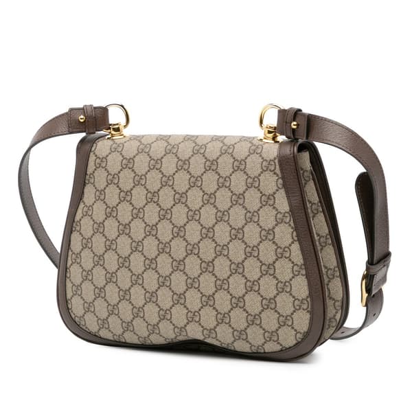 Pre-owned Gucci Medium GG Supreme Blondie Crossbody Brown
