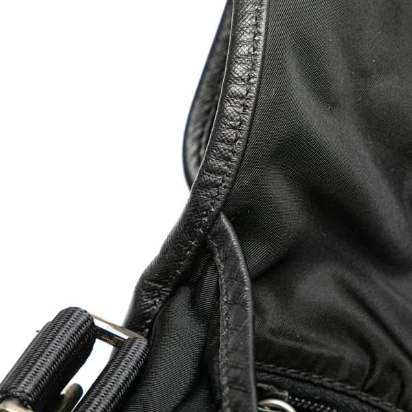 Pre-owned Prada Tessuto Buckle Messenger Bag Black