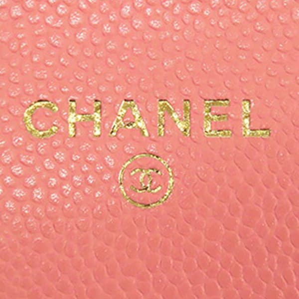 Pre-owned Chanel Classic Caviar Wallet On Chain Pink