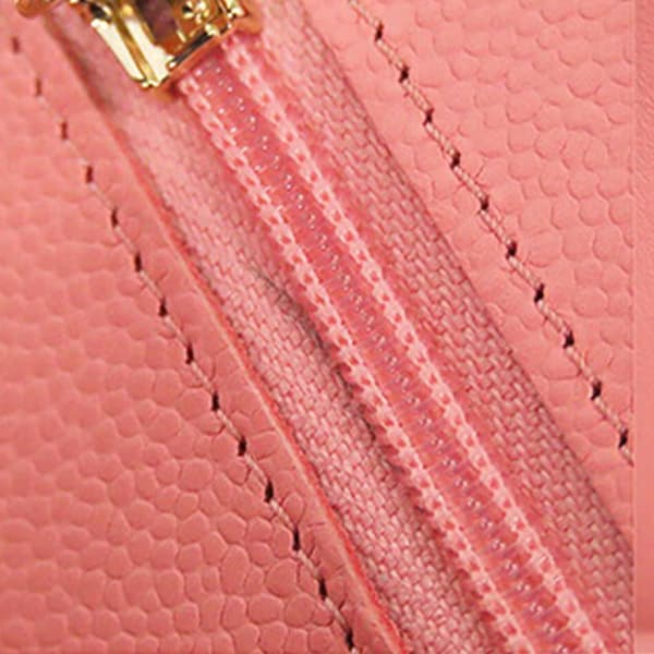 Pre-owned Chanel Classic Caviar Wallet On Chain Pink
