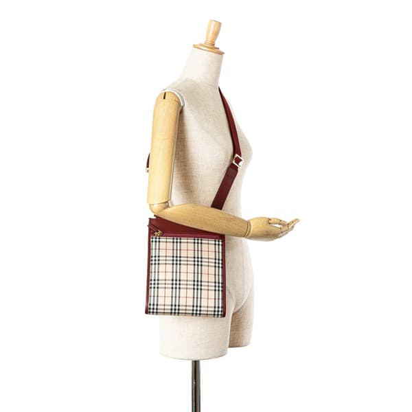 Pre-owned Burberry House Check Canvas Crossbody Brown