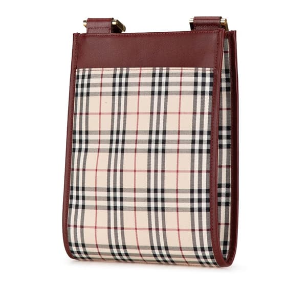 Pre-owned Burberry House Check Canvas Crossbody Brown