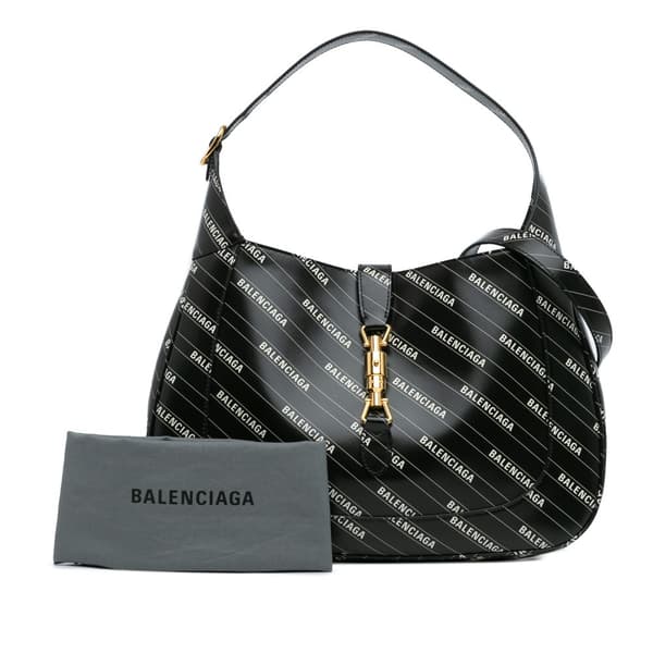 Pre-owned Gucci Balenciaga The Hacker Project Medium Calfskin Jackie 1961 Crossbody Black
