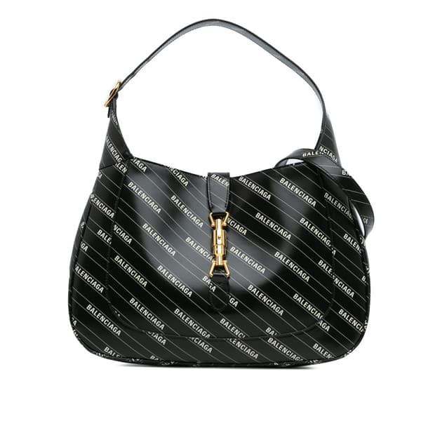 Pre-owned Gucci Balenciaga The Hacker Project Medium Calfskin Jackie 1961 Crossbody Black