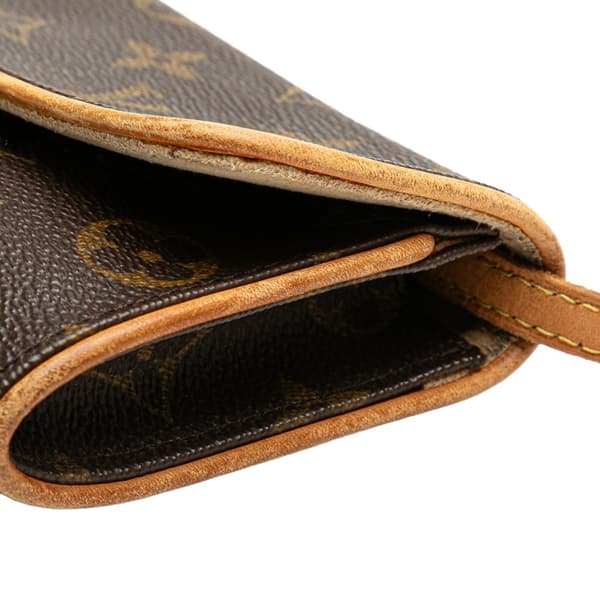 Pre-owned Louis Vuitton Monogram Pochette Twin PM Brown