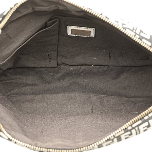 Pre-owned Fendi Zucchino Canvas Crossbody Black