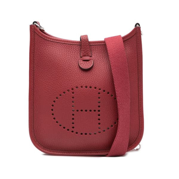 Pre-owned Hermès Clemence Evelyne I TPM Red