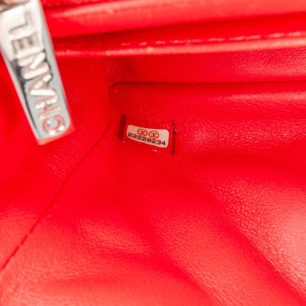 Pre-owned Chanel Mini Square Classic Patent Single Flap Red